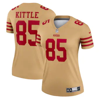 womens nike george kittle gold san francisco 49ers team inv